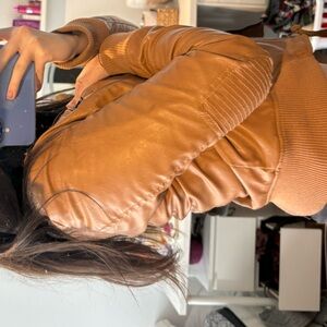 Women's Tan Leather Jacket y2k